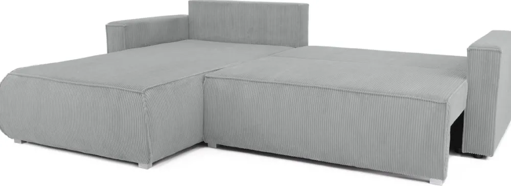 Meble Dla Dzieci|Meble Młodzieżowe>BROMARKT Szary sztruksowy narożnik z funkcją spania i pojemnikiem HAVANA