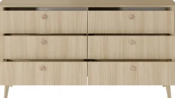 Zestawy Mebli Do Sypialni|Komody>LASKI Szeroka komoda do salonu 163 cm VELMO dąb barista
