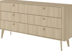 Zestawy Mebli Do Sypialni|Komody></noscript>LASKI Szeroka komoda do salonu 163 cm VELMO dąb barista