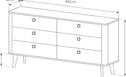 Zestawy Mebli Do Sypialni|Komody></noscript>LASKI Szeroka komoda do salonu 163 cm VELMO dąb barista