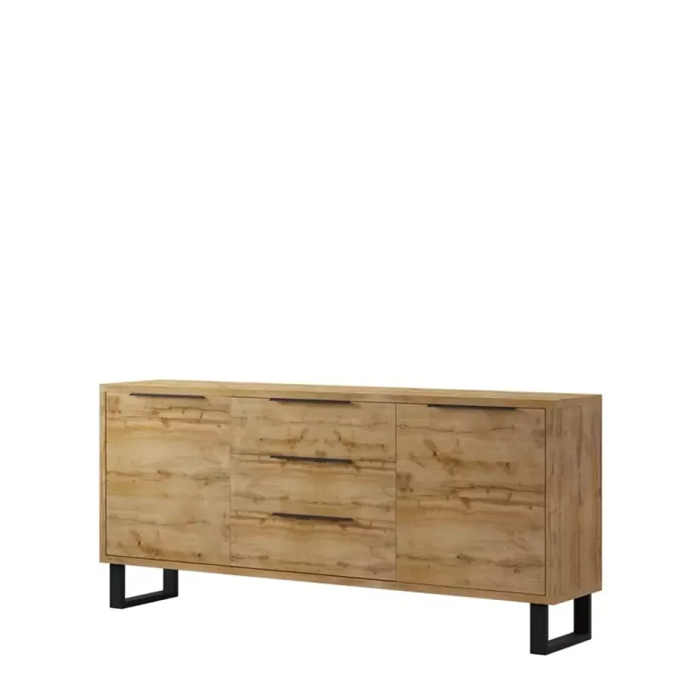 Zestawy Mebli Do Salonu|Komody>Helvetia Szeroka komoda LOFT SALLE dąb wotan