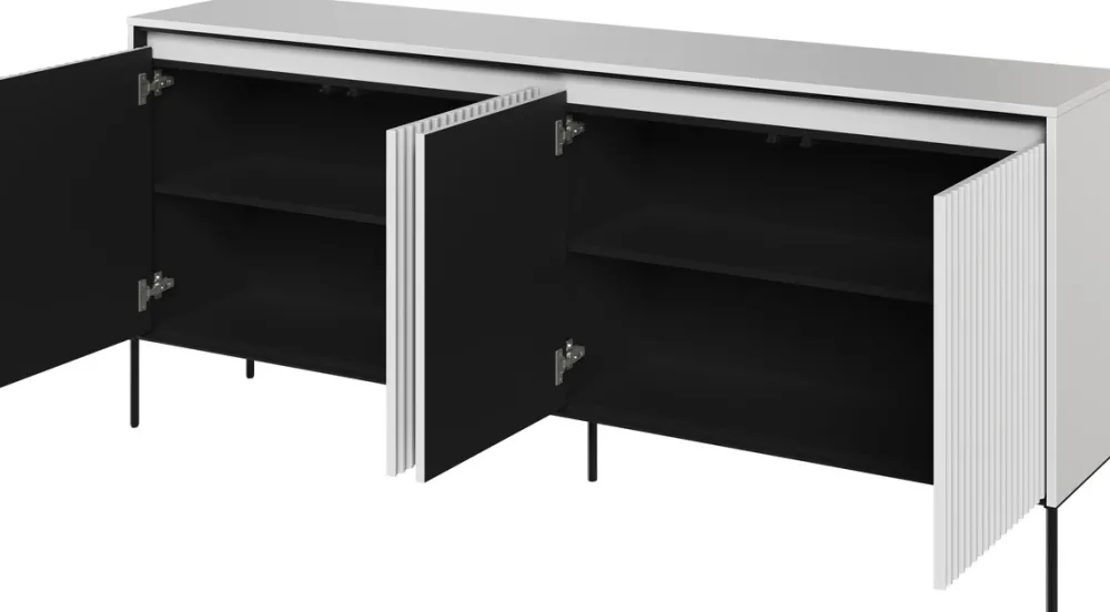 Zestawy Mebli Do Salonu|Komody>lenart. Szeroka komoda nowoczesna do salonu z frezowanymi frontami TREND