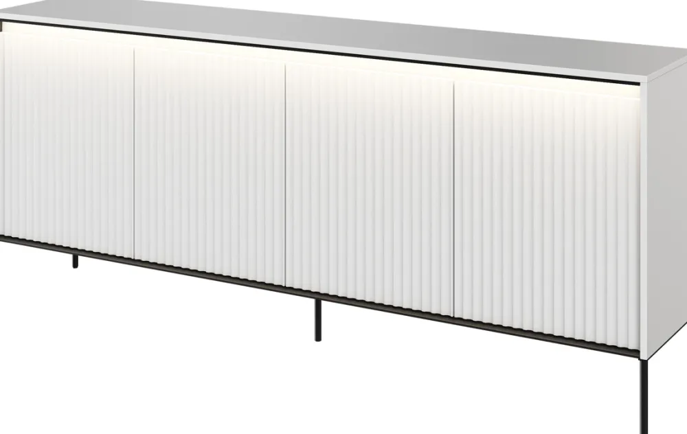 Zestawy Mebli Do Salonu|Komody>lenart. Szeroka komoda nowoczesna do salonu z frezowanymi frontami TREND