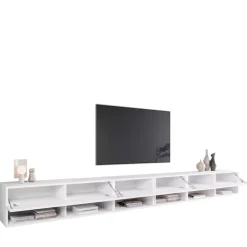 Szafki Rtv>BRATEX Szeroka szafka RTV do salonu 300 cm AROMA biały