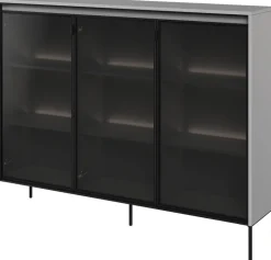 Zestawy Mebli Do Salonu|Witryny>lenart. Szeroka witryna na książki w stylu nowoczesnym z oświetleniem 150 cm TREND