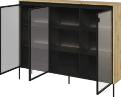 Witryny>lenart. Szeroka witryna salonowa w stylu modernistycznym z oświetleniem 150 cm TREND