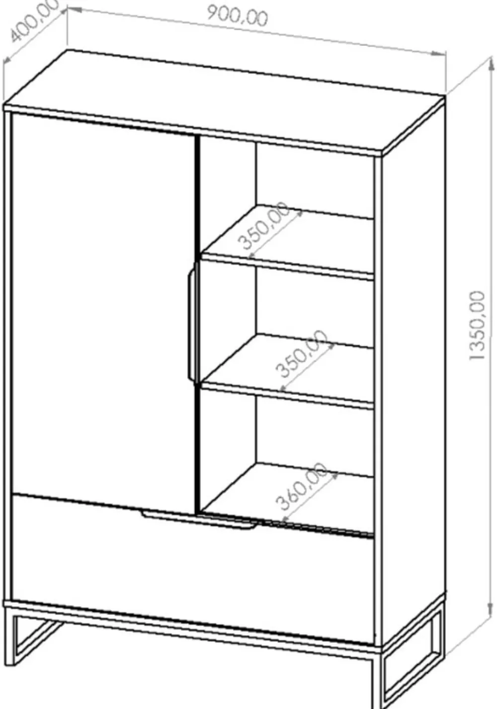Regały Loftowe|Regały Na Książki>GiB Meble Szeroki regał z półkami do pokoju LORRO