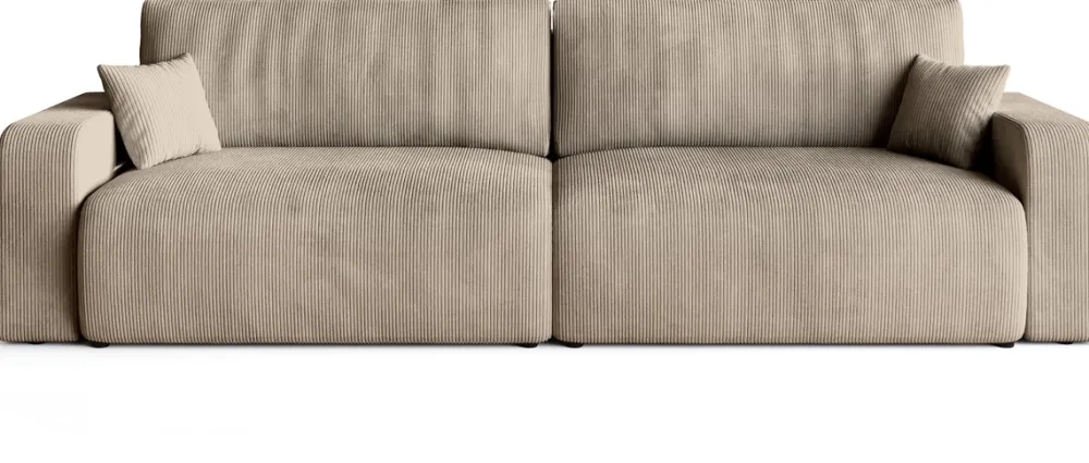 Meble Dla Dzieci|Meble Młodzieżowe>BROMARKT Sztruksowa beżowa sofa z funkcją spania do salonu PUMI