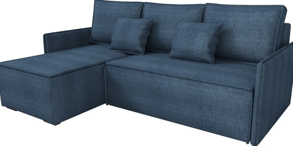 Narożniki>IZABELLA MEBLE Sztruksowa kanapa narożna z funkcją spania ATLANTIC