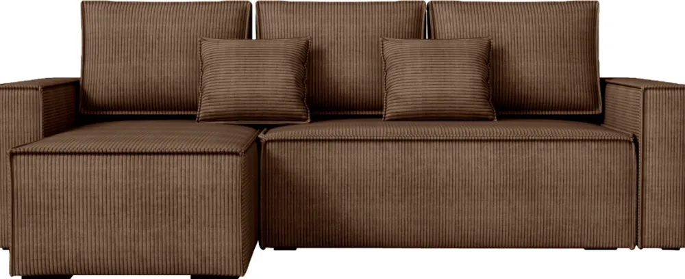 Narożniki>IZABELLA MEBLE Sztruksowa kanapa narożna z funkcją spania DEXTER