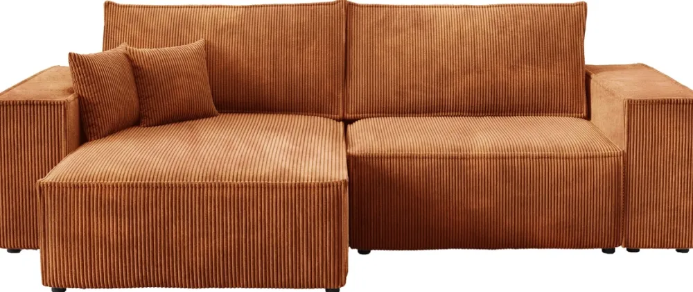 Meble Dla Dzieci|Meble Młodzieżowe>BROMARKT Sztruksowa kanapa narożna z funkcją spania i pojemnikiem PEDRO