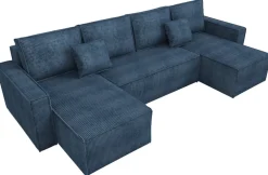 Narożniki>IZABELLA MEBLE Sztruksowa rogówka w kształcie u z funkcją spania DEXTER U