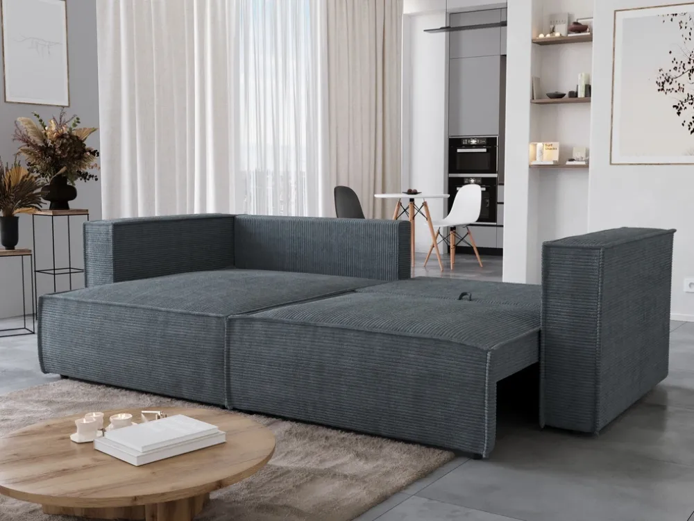 Meble Dla Dzieci|Narożniki>BROMARKT Sztruksowa rogówka z funkcją spania do salonu MIZARU