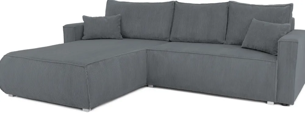 Meble Dla Dzieci|Meble Młodzieżowe>BROMARKT Sztruksowa szara rogówka rozkładana do salonu HAVANA