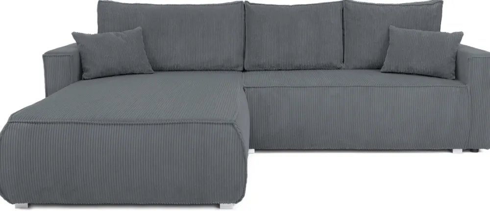 Meble Dla Dzieci|Meble Młodzieżowe>BROMARKT Sztruksowa szara rogówka rozkładana do salonu HAVANA