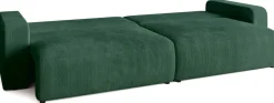 Meble Dla Dzieci|Meble Młodzieżowe></noscript>BROMARKT Sztruksowa zielona sofa z funkcją spania do salonu PUMI