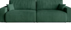 Meble Dla Dzieci|Meble Młodzieżowe></noscript>BROMARKT Sztruksowa zielona sofa z funkcją spania do salonu PUMI