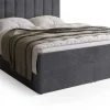 Łóżka Małżeńskie|Łóżka Ze Stelażem>BROMARKT Sztruksowe łóżko kontynentalne 180x200 cm DENVER szare