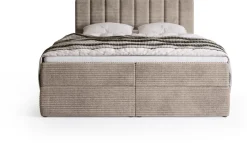 Meble Młodzieżowe|Łóżka Młodzieżowe></noscript>BROMARKT Sztruksowe łóżko kontynentalne 140x200 cm z pojemnikiem DENVER