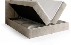 Meble Młodzieżowe|Łóżka Młodzieżowe>BROMARKT Sztruksowe łóżko kontynentalne 140x200 cm do sypialni DENVER