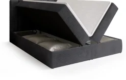 Łóżka Młodzieżowe|Łóżka Małżeńskie>BROMARKT Sztruksowe szare łóżko kontynentalne 140x200 cm z pojemnikiem DENVER