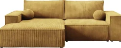 Meble Dla Dzieci|Narożniki>BROMARKT Sztruksowy musztardowy narożnik rozkładany do salonu PABLO MINI