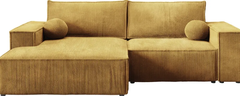 Meble Dla Dzieci|Narożniki>BROMARKT Sztruksowy musztardowy narożnik rozkładany do salonu PABLO MINI