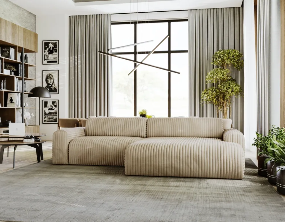 Meble Dla Dzieci|Narożniki>Polak Meble Sztruksowy narożnik do salonu prawostronny SEFO