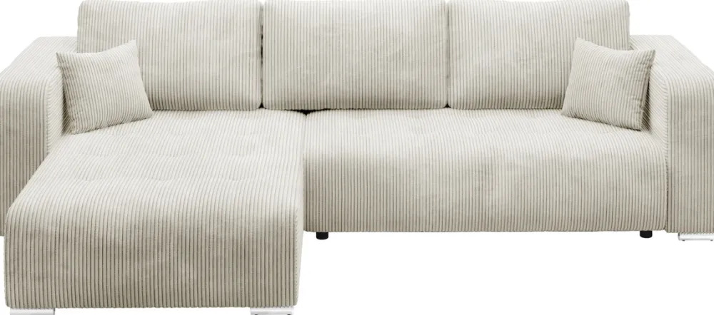 Meble Dla Dzieci|Meble Młodzieżowe>BROMARKT Sztruksowy narożnik rozkładany beżowy do salonu CELEST