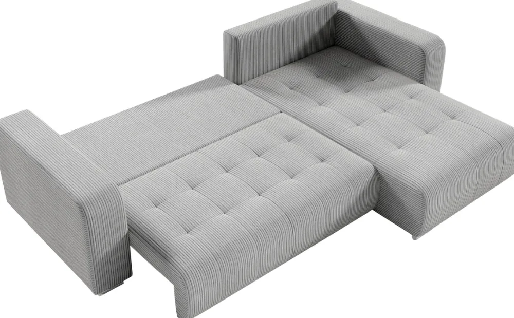 Meble Dla Dzieci|Meble Młodzieżowe>BROMARKT Sztruksowy narożnik rozkładany beżowy do salonu CELEST