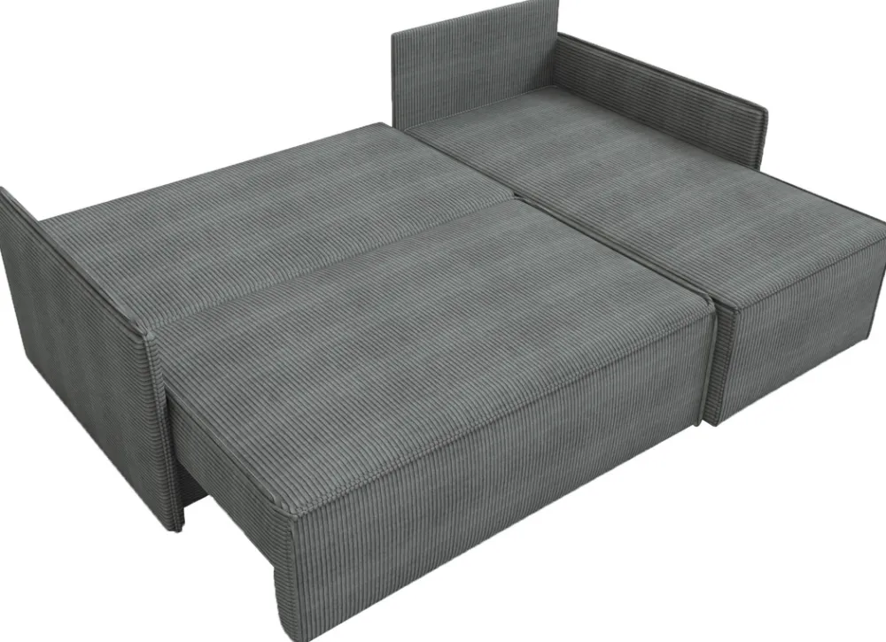 Narożniki>IZABELLA MEBLE Sztruksowy narożnik z funkcją spania i pojemnikiem ATLANTIC