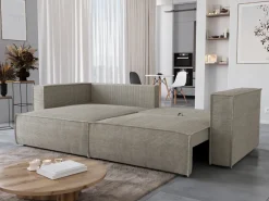 Meble Dla Dzieci|Narożniki>BROMARKT Sztruksowy narożnik z funkcją spania i pojemnikiem MIZARU