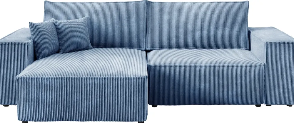 Meble Dla Dzieci|Meble Młodzieżowe>BROMARKT Sztruksowy narożnik z funkcją spania niebieski PEDRO