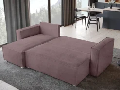 Meble Dla Dzieci|Meble Młodzieżowe>BROMARKT Sztruksowy narożnik z funkcją spania TOP róż