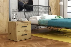 Szafki Nocne>Meblohand Tania szafka nocna nowoczesna z szufladami 48 cm GRETA dąb sonoma