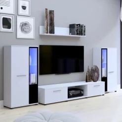 Meblościanki>Meblohand Tanie białe meble do salonu CUBE biały