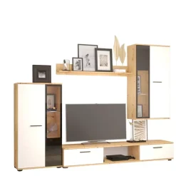 Meblościanki>Lempert Tanie meble do salonu Biały Dąb Artisan KUBA