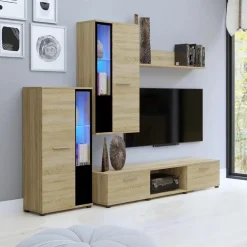 Meblościanki></noscript>Meblohand Tanie meble do salonu CUBE dąb sonoma