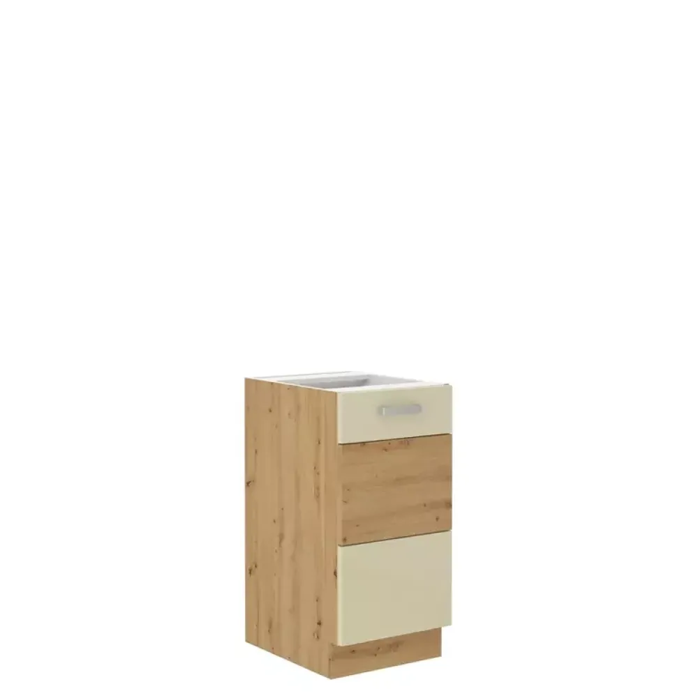 Meble Kuchenne>Lempert Tanie meble kuchenne dąb artisan/krem połysk AGATA 2