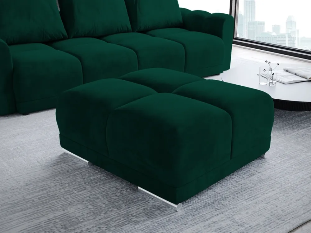 Meble Dla Dzieci|Meble Młodzieżowe>BROMARKT Tapicerowana pufa do salonu NUBES butelkowa zieleń