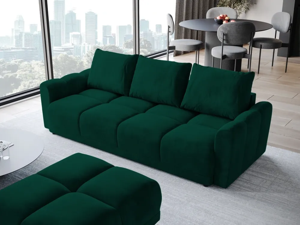 Meble Dla Dzieci|Meble Młodzieżowe>BROMARKT Tapicerowana pufa do salonu NUBES butelkowa zieleń