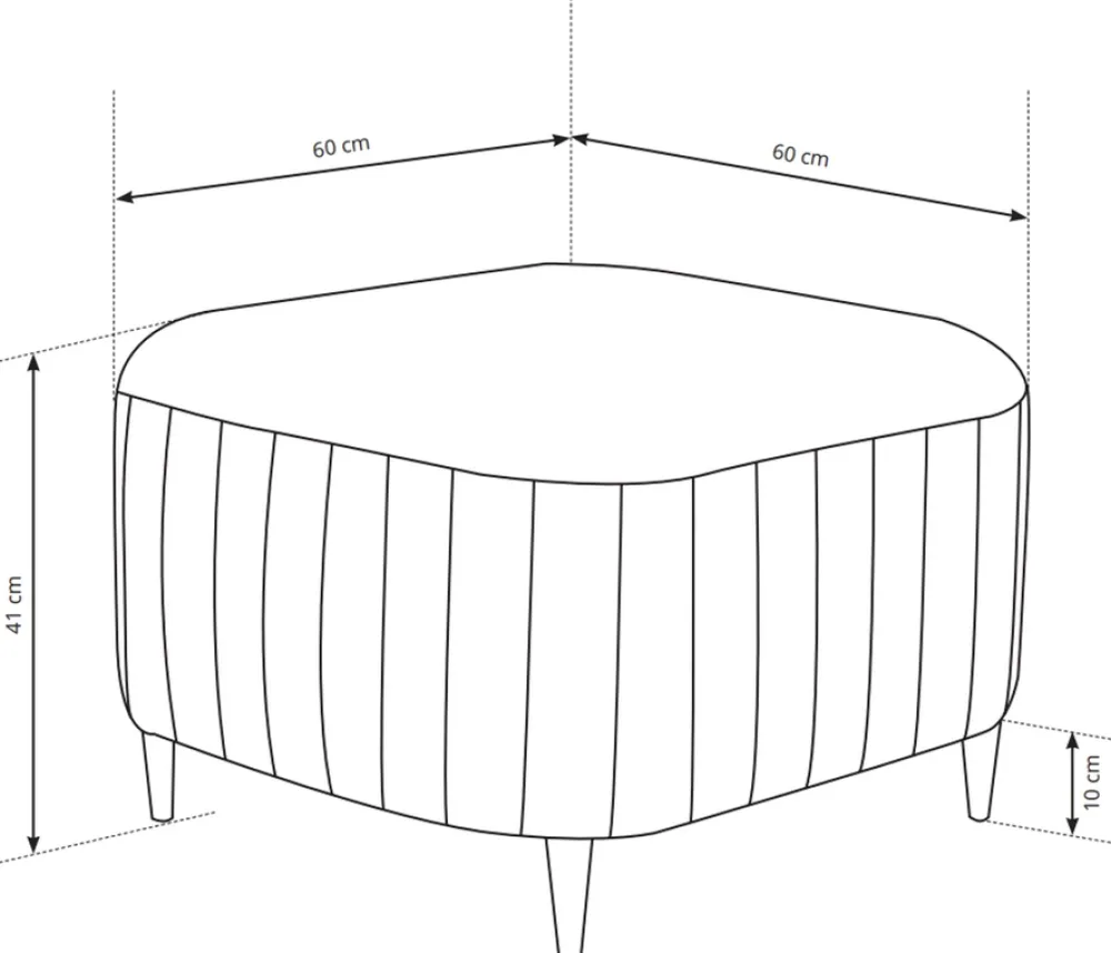 Pufy>LASKI Tapicerowana pufa do siedzenia z przeszyciami LOURE