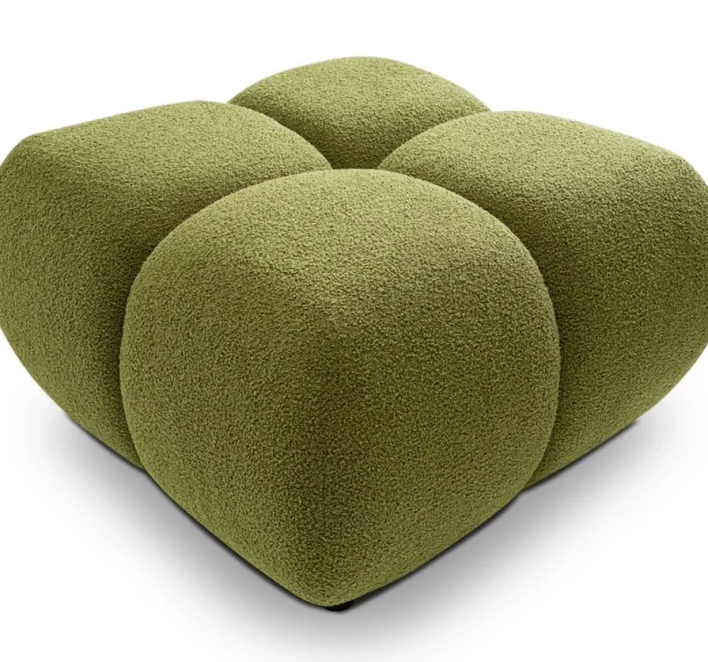 Pufy>LASKI Tapicerowana pufa z przeszyciami do siedzenia MEROS tkanina boucle