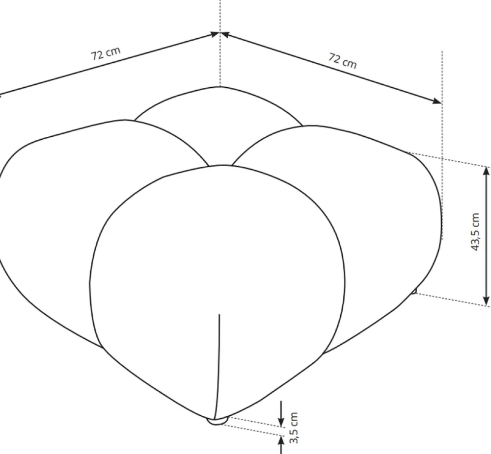 Pufy>LASKI Tapicerowana pufa z przeszyciami do siedzenia MEROS tkanina boucle