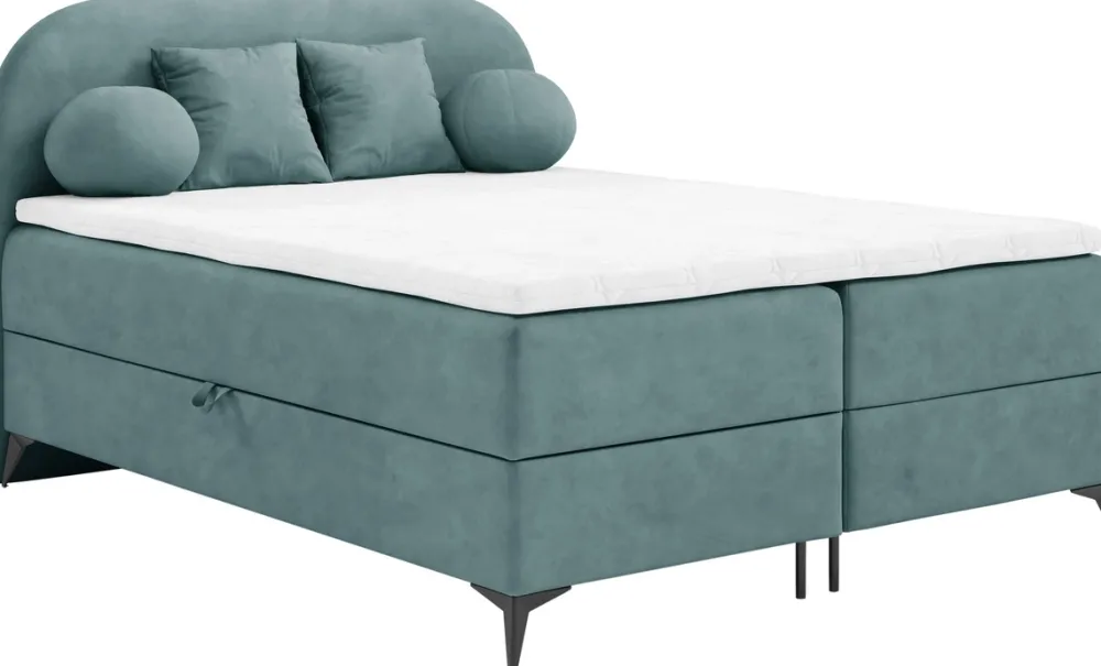 Łóżka Młodzieżowe|Łóżka Ze Stelażem>BROMARKT Tapicerowane łóżko do sypialni 140x200 cm kontynentalne z pojemnikiem SERENO