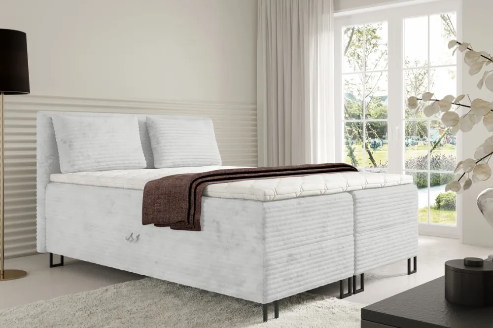 Łóżka Małżeńskie|Łóżka Ze Stelażem>BROMARKT Tapicerowane łóżko dwuosobowe kontynentalne 160x200 cm TESSA