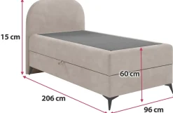 Łóżka Młodzieżowe|Łóżka Ze Stelażem></noscript>BROMARKT Tapicerowane łóżko dziecięce kontynentalne z pojemnikiem 90x200 cm SERENO