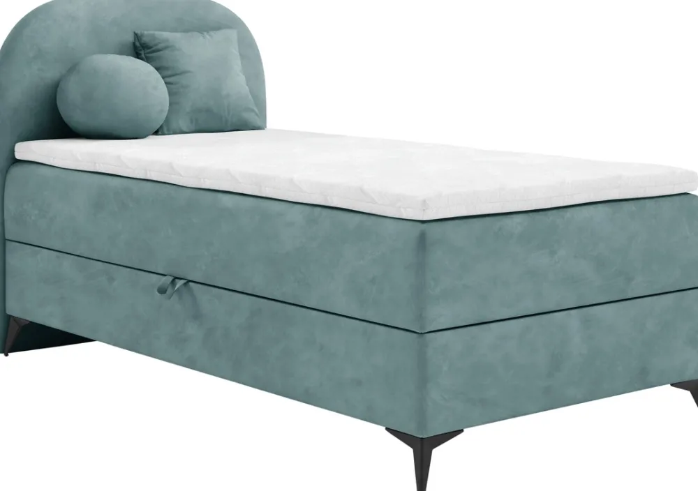 Łóżka Młodzieżowe|Łóżka Ze Stelażem>BROMARKT Tapicerowane łóżko dziecięce 100x200 cm kontynentalne z pojemnikiem SERENO