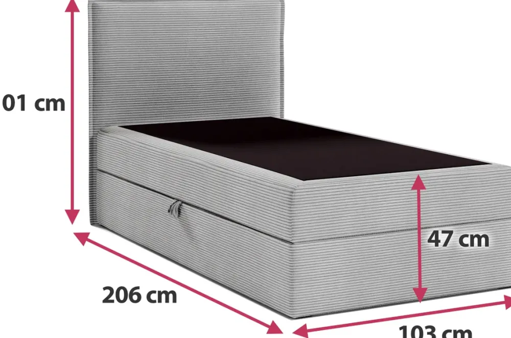 Łóżka Młodzieżowe|Łóżka Ze Stelażem>BROMARKT Tapicerowane łóżko kontynentalne 100x200 cm do pokoju dziecka MALIBU