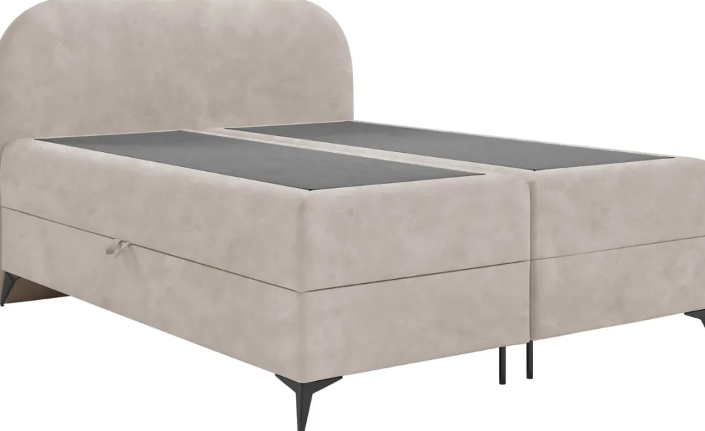 Łóżka Młodzieżowe|Łóżka Ze Stelażem>BROMARKT Tapicerowane łóżko szare kontynentalne do sypialni 140x200 cm SERENO